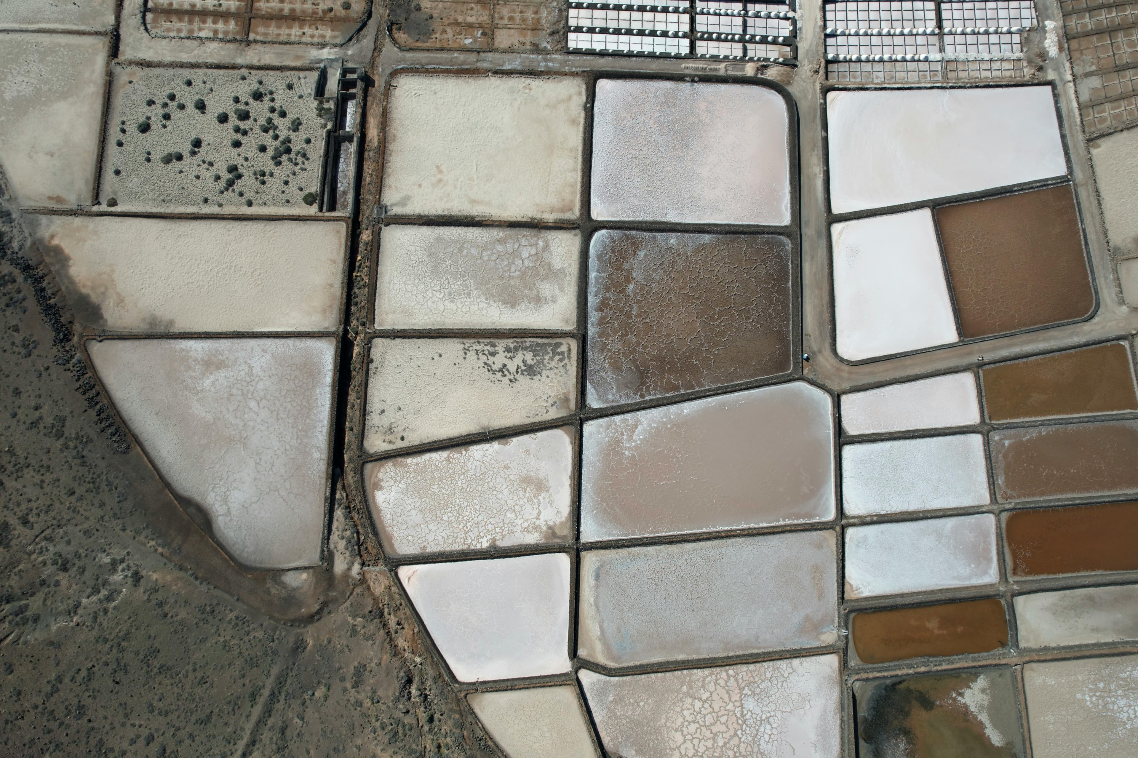 Salinas de Janubio artisanal salt pans in Lanzarote